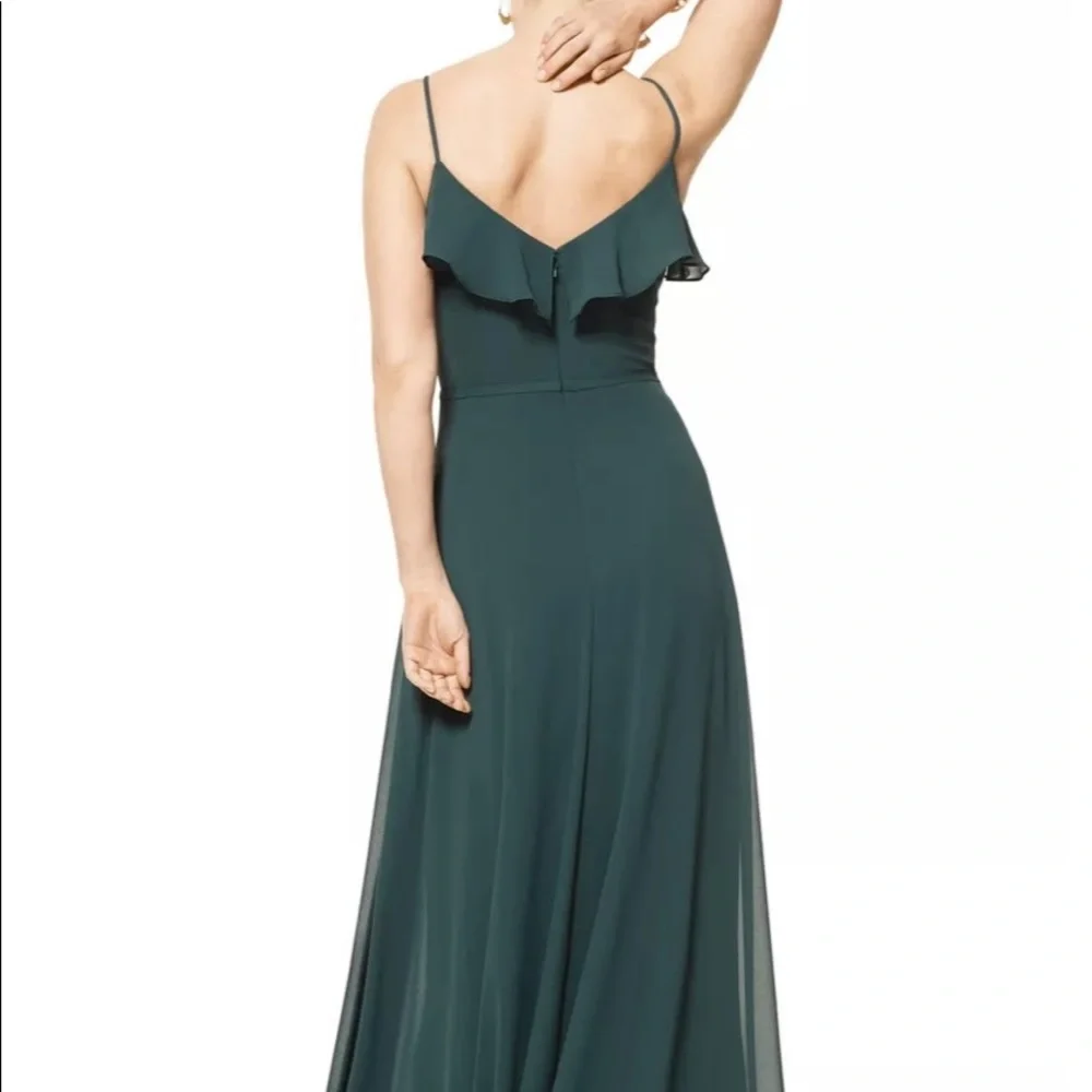 NWT Bill Levkoff Black Chiffon V-neck A-line Dress - Picture 2 of 8